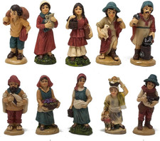 Set 10 Pastori in Resina 5 Cm