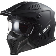 CASCO LS2 DRIFTER OF 606 MATT BLACK JET MENTONIERA SMONTABILE VISIERA TRASP