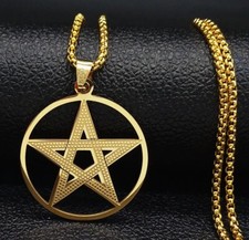 Ciondolo Pendaglio Collana Amuleto Pentagramma Gioielli Accessori Moda Unisex 
