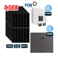 KIT FOTOVOLTAICO FOXESS INVERTER IBRIDO 4,5KW CON ACCUMULO BMS 5KW PANNELLI 500W