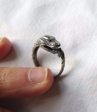 ANTICO ANELLO ARGENTO MAGIA ESOTERISMO MAGO WICCA STREGA SERPENTE MORDE LA CODA 