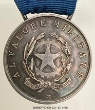PORTO DI SUSA MEDAGLIA AL VALORE MILITARE REPUBBLICA ITALIANA ARGENTO ZECCA
