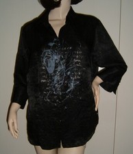 CAMICIA CAMICETTA DONNA SATIN NERO SEIDEL MODEN 50 LEGGI LE MISURE TAGLIE FORTI