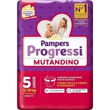 PANNOLINI PAMPERS PROGRESSI MUTANDINO 17 PEZZI NEW JUNIOR TAGLIA 5