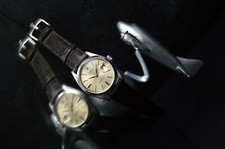 ROLEX  RARE OYSTER PERPETUAL DATE 1500 CAL.1560 ALPHA HANDS STEEL VINTAGE WATCH