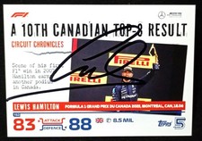 F1 CARD Topps autografo LEWIS HAMILTON Mercedes hand SIGNED canadian