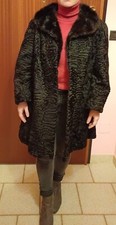 Cappotto pelliccia astrakan collo in visone