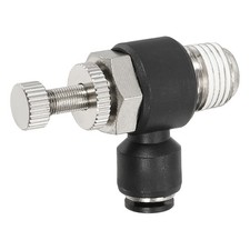 Valvola controllo flusso aria 5/32 OD x 1/4 NPT spinta per collegare raccordo linea aria nero
