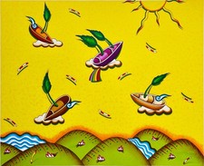 GIULIANO GHELLI  "Navigare la fantasia"  serigrafia originale firmata