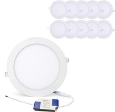 Plafoniera led incasso 50/100x18W pannello luce lampada bianco naturale rotonda