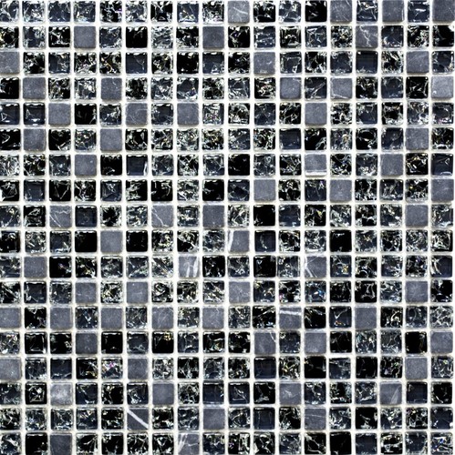 Mosaico pietra naturale nero - naturale,