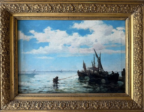 Dipinto olio tela marina - olio, su
