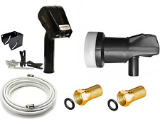 Motore satellitare + singolo LNB 0.1dB + cavo coassiale 10m incl. 2 connettori F placcati oro SET