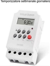 Temporizzatore 220V. 30 Amp..Timer programmabile giornaliero-settimanale 8 prog.