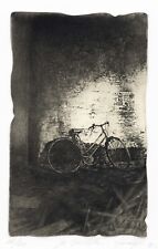 LIVIO CESCHIN "LA BICICLETTA 1994 " Acquaforte e puntasecca con fondino. GRAFICA