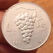 5 Lire 1950 Uva, Italia