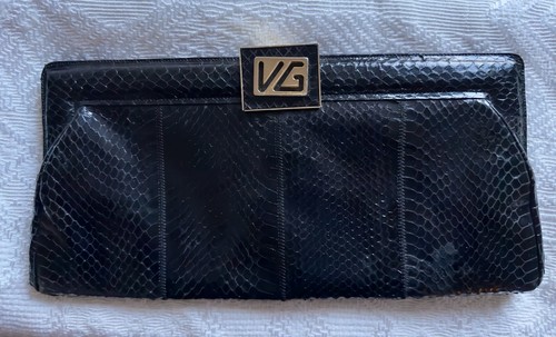 Borsa pochette nera pitone - pochette, in