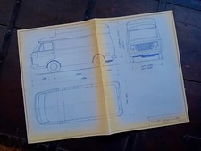 FIAT 238 FURGONE TETTO RIALZATO COPIA EPOCA DISEGNO TECNICO 42x30 1982