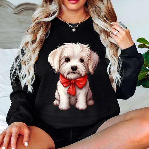 Felpa bianca maltese - , cucciolo