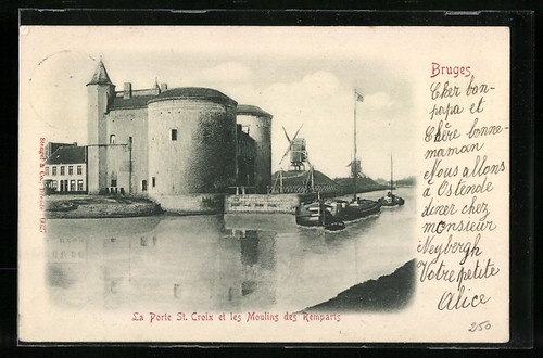 Cpa bruges porte croix - bruges,, st.