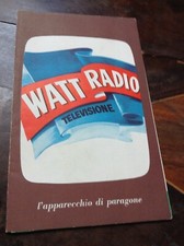WATT RADIO DEPLIANT PUBBLICITARIO PRODOTTI TELEVISIONE + RADIO ANNI 60 