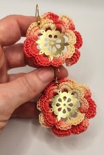 Orecchini fiore arancione - orecchini,