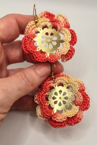 Orecchini fiore arancione - fiore,