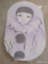 Telo bagno mare Pierrot vintage spugna cotone 100% usato collezione shabby chic