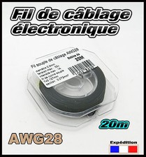 awg28N fil noir de câblage