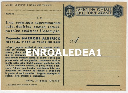 Cartolina franchigia medaglia - franchigia,