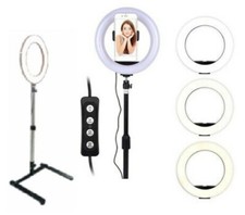 LUCE AD ANELLO DA TAVOLO 20 CM CON TREPPIEDI PER SELFIE TIK TOK