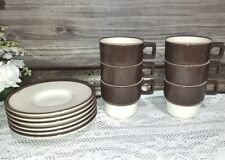 VINTAGE PAGNOSSIN SERVIZIO THE TAZZE X 6 IMPILABILI Marroni