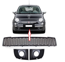 KIT GRIGLIE MASCHERINE FENDINEBBIA CENTRALE + SINISTRA + DESTRA FIAT 500 07-15