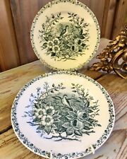 1873 Antiquariato 2 Piatti Società Ceramica Richard Porcellana Decoro Mattino