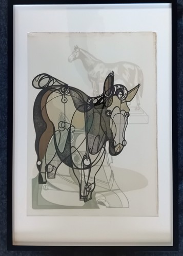 Litografia cavallo di - litografia,