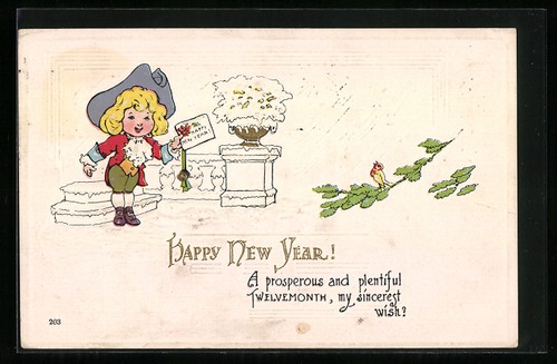 Bambino con posta capodanno - con,