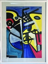 Aldo Gentilini - composizione astratta - tempera su carta 46x70