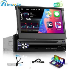 DAB+ 2+64G 1 DIN 7 pollici flip out Android 15 carplay autoradio navigatore GPS WIFI BT