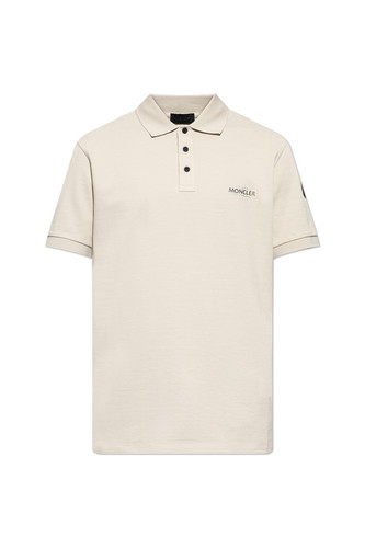 Moncler cream cotton polo - moncler,