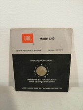 Mostrina adesiva originale cassa JBL Model L 40