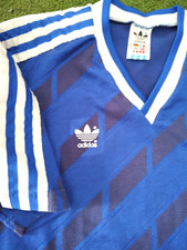 Adidas FOOTBALL Shirt Vintage 80 Maglia Calcio blu L camiseta DDR germany