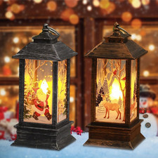 2 Pezzi Lanterna Natalizia, LED Lanterne Natalizie a Batteria, Lanterne Natalizi