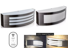 LAMPADA DA MURO APPLIQUE DA GIARDINO E27 ACCIAIO INOX ESTERNO IP44 V TAC VT-7670