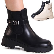 Stivaletti Chelsea Con Plateau E Glitter Per Donna