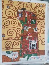 QUADRO GUSTAV KLIMT - L'ABBRACCIO DIPINTO OLIO SU TELA FALSO D'AUTORE 50X70 CM