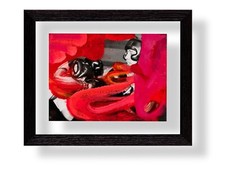 MARCO CINGOLANI (1961)  Dipinto Tecnica Mista su Fotografia Quadro Cornice