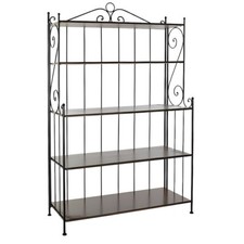 LIBRERIA PROVENZALE ETAGERE LEGNO E FERRO BATTUTO 112X45h185 RIPIANI RIBALTABILI