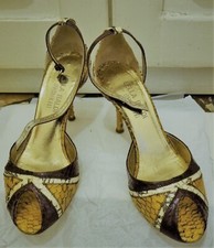 Scarpe spuntate Lella Baldi n.37 pelle/cuoio gialle/viola