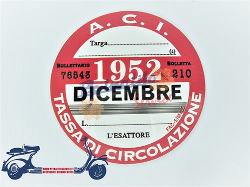 Bollo adesivo vintage 1952