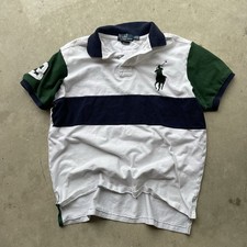 Polo vintage Ralph Lauren polo uomo XL grande pony righe rugby imbottita #3